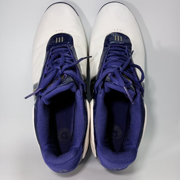 Adidas Men Adiprene A3 Electrify Basketball White Leather Rare Purple Sze 12 1/2 - Picture 3 of 8